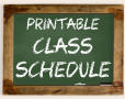 Printable Class Schedule