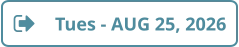 Tues - AUG 25, 2026