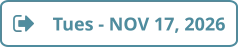 Tues - NOV 17, 2026